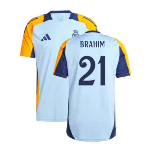 2024-2025 Real Madrid Training Shirt (Glow Blue) (Brahim 21)