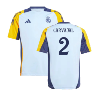 2024-2025 Real Madrid Training Shirt (Glow Blue) - Kids (Carvajal 2)