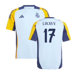 2024-2025 Real Madrid Training Shirt (Glow Blue) - Kids (Lucas V. 17)