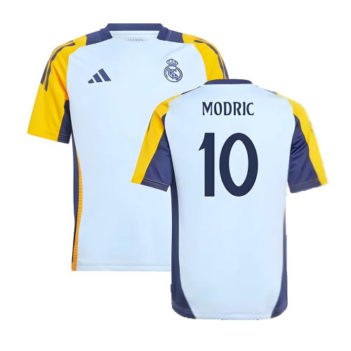 2024-2025 Real Madrid Training Shirt (Glow Blue) - Kids (Modric 10)