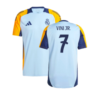 2024-2025 Real Madrid Training Shirt (Glow Blue) (Vini Jr. 7)