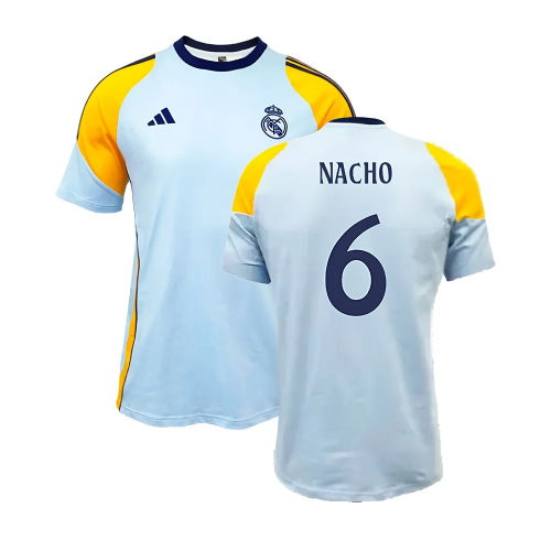 2024-2025 Real Madrid Training Tee (Glow Blue) (Nacho 6)