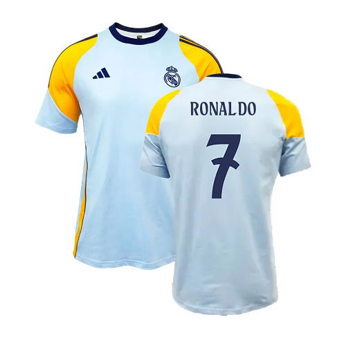2024-2025 Real Madrid Training Tee (Glow Blue) (Ronaldo 7)