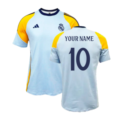 2024-2025 Real Madrid Training Tee (Glow Blue) (Your Name)