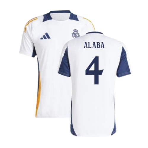 2024-2025 Real Madrid Training Tee (White) (Alaba 4)