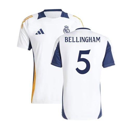 2024-2025 Real Madrid Training Tee (White) (Bellingham 5)