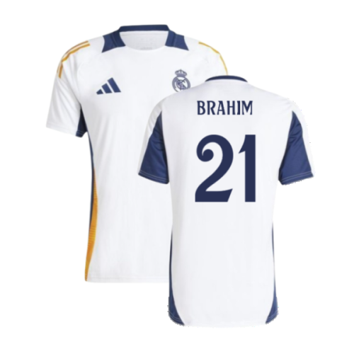 2024-2025 Real Madrid Training Tee (White) (Brahim 21)