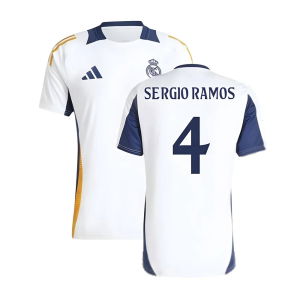 2024-2025 Real Madrid Training Tee (White) (Sergio Ramos 4)