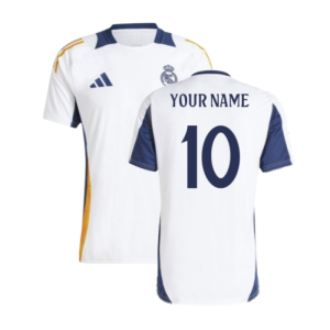 2024-2025 Real Madrid Training Tee (White) (Your Name)