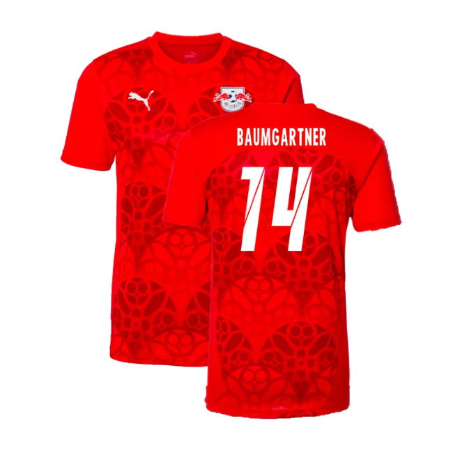 2024-2025 Red Bull Leipzig Pre-Match Shirt (Red) (Baumgartner 14)