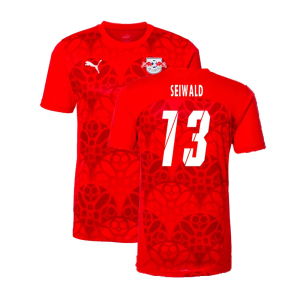 2024-2025 Red Bull Leipzig Pre-Match Shirt (Red) (Seiwald 13)