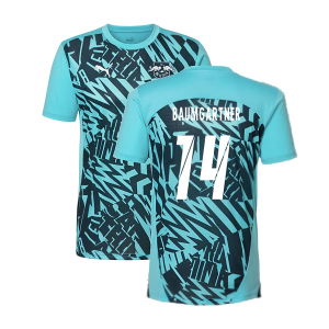 2024-2025 Red Bull Leipzig Pre-Match SS Shirt (Aqua) (Baumgartner 14)