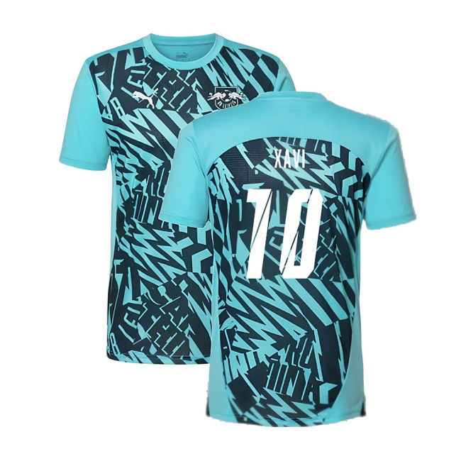 2024-2025 Red Bull Leipzig Pre-Match SS Shirt (Aqua) (Xavi 10)
