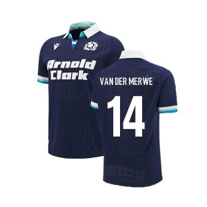 2024-2025 Scotland Rugby Home Replica Shirt (Kids) (Van Der Merwe 14)