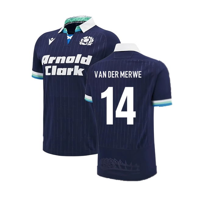 2024-2025 Scotland Rugby Home Replica Shirt (Van Der Merwe 14)