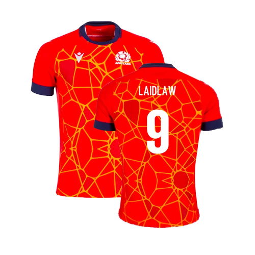 2024-2025 Scotland Rugby Training Jersey (Red) (Laidlaw 9)