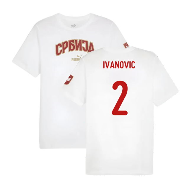 2024-2025 Serbia FtblIcons Tee (White) (Ivanovic 2)