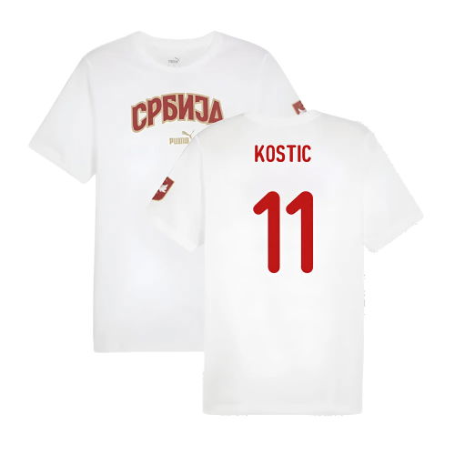 2024-2025 Serbia FtblIcons Tee (White) (Kostic 11)