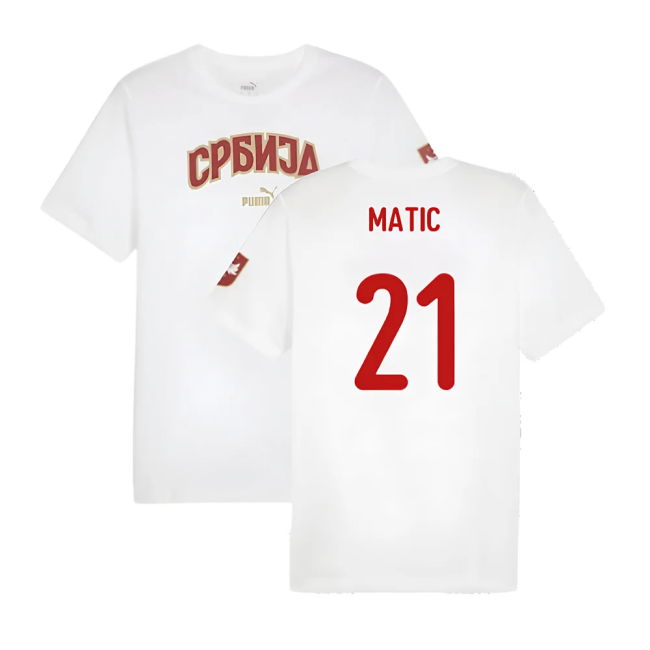 2024-2025 Serbia FtblIcons Tee (White) (Matic 21)