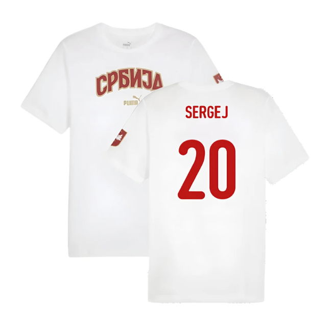 2024-2025 Serbia FtblIcons Tee (White) (Sergej 20)