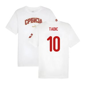 2024-2025 Serbia FtblIcons Tee (White) (Tadic 10)
