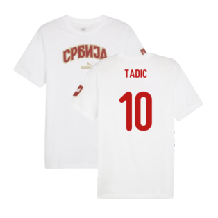 2024-2025 Serbia FtblIcons Tee (White) (Tadic 10)