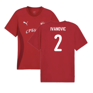 2024-2025 Serbia Pre-Match Jersey (Dark Cherry) (Ivanovic 2)