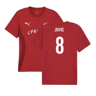2024-2025 Serbia Pre-Match Jersey (Dark Cherry) (Jovic 8)