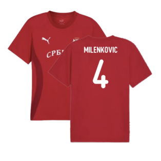 2024-2025 Serbia Pre-Match Jersey (Dark Cherry) (Milenkovic 4)