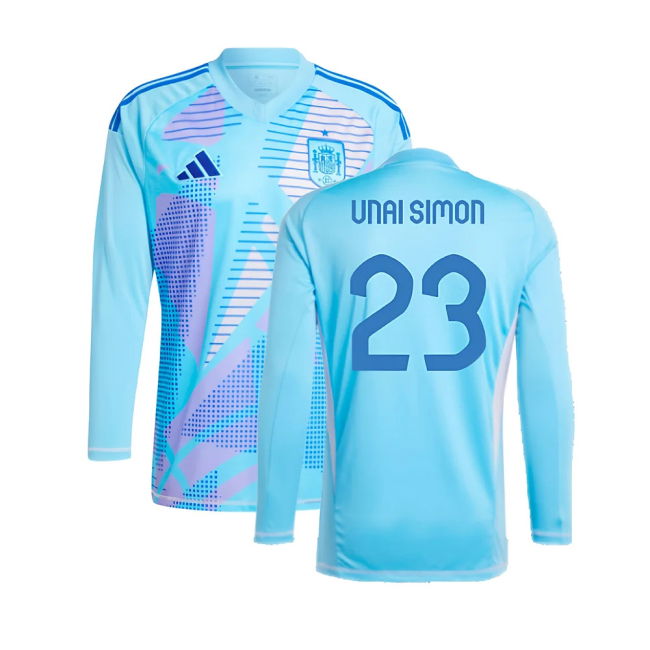 2024-2025 Spain Home LS Goalkeeper Shirt (Semi Blue) (Unai Simon 23)