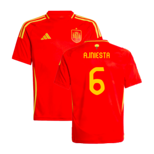 2024-2025 Spain Home Shirt (Kids) (A.Iniesta 6)