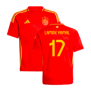 2024-2025 Spain Home Shirt (Kids) (Lamine Yamal 17)