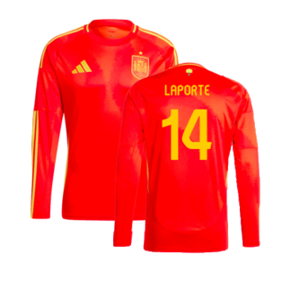 2024-2025 Spain Long Sleeve Home Shirt (Laporte 14)