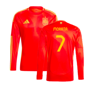 2024-2025 Spain Long Sleeve Home Shirt (Morata 7)