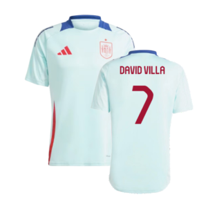 2024-2025 Spain Training Jersey (Halo Mint) (David Villa 7)