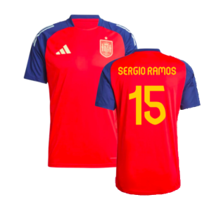 2024-2025 Spain Training Jersey (Red) (Sergio Ramos 15)
