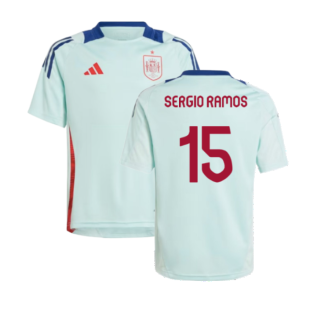 2024-2025 Spain Training Jersey (Turquoise) - Kids (Sergio Ramos 15)