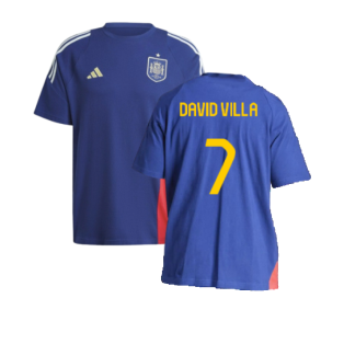 2024-2025 Spain Training Tee (Blue) (David Villa 7)