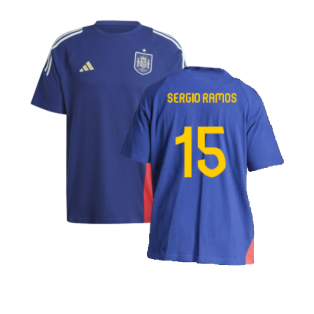 2024-2025 Spain Training Tee (Blue) (Sergio Ramos 15)