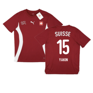 2024-2025 Switzerland Pre-Match Jersey (Red) (Yakin 15)