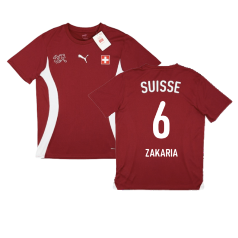 2024-2025 Switzerland Pre-Match Jersey (Red) (Zakaria 6)