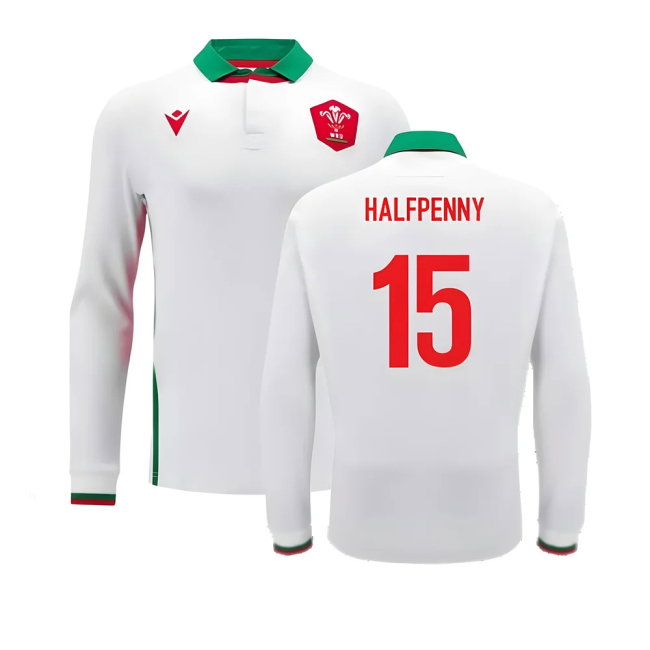 2024-2025 Wales Away Cotton LS Rugby Shirt (Halfpenny 15)
