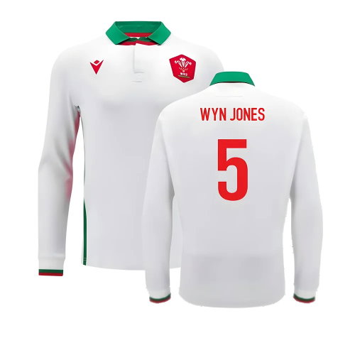 2024-2025 Wales Away Cotton LS Rugby Shirt (Wyn Jones 5)