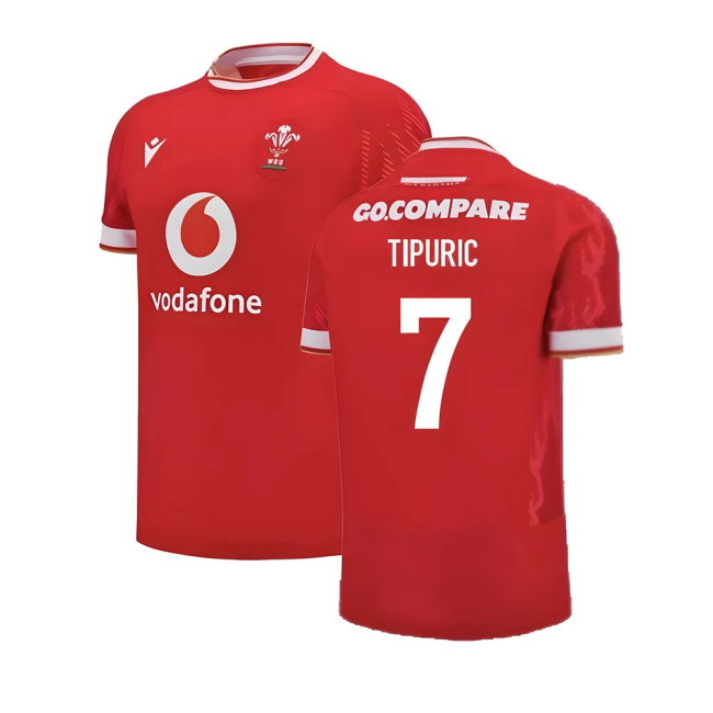 2024-2025 Wales Rugby Home Slim Fit Shirt (Tipuric 7)