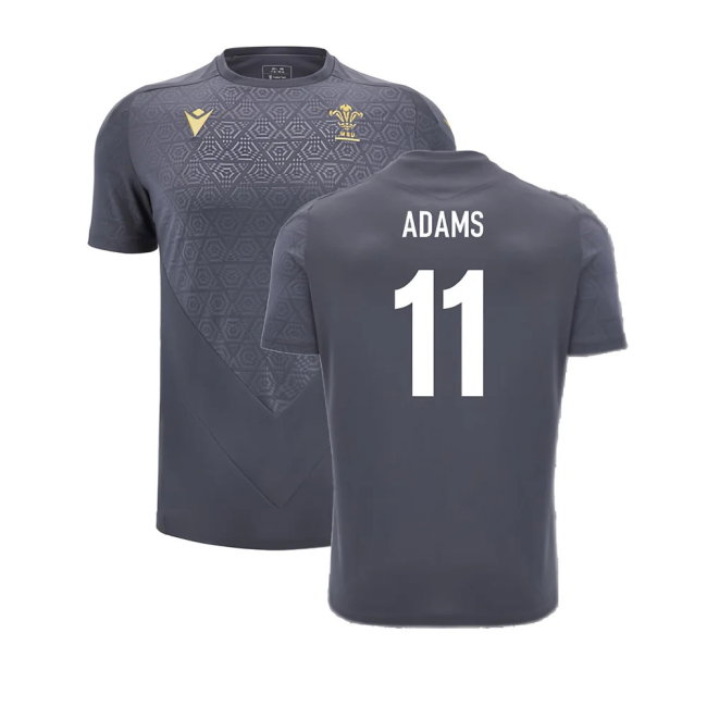 2024-2025 Wales WRU Rugby Training Poly Shirt (Anthracite) - Kids (Adams 11)