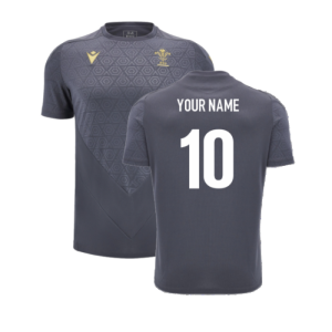 2024-2025 Wales WRU Rugby Training Poly Shirt (Anthracite) - Kids