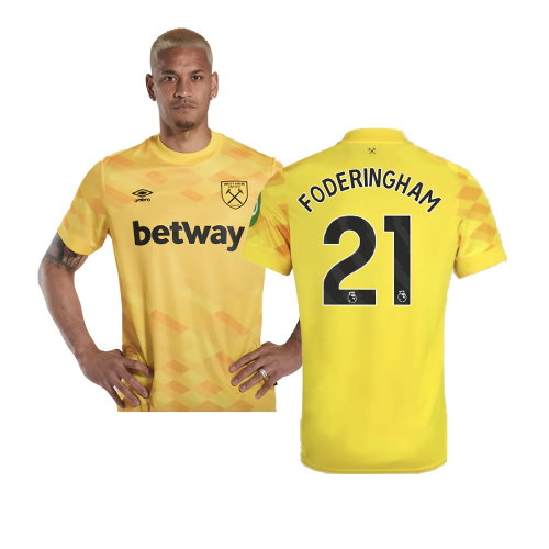 2024-2025 West Ham Goalkeeper Shirt (Yellow) (Foderingham 21)