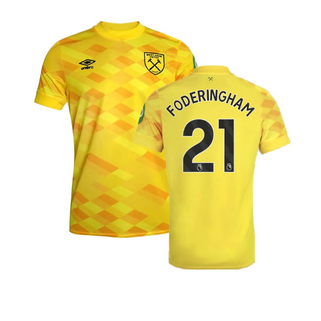 2024-2025 West Ham Goalkeeper Shirt (Yellow) - Kids (Foderingham 21)