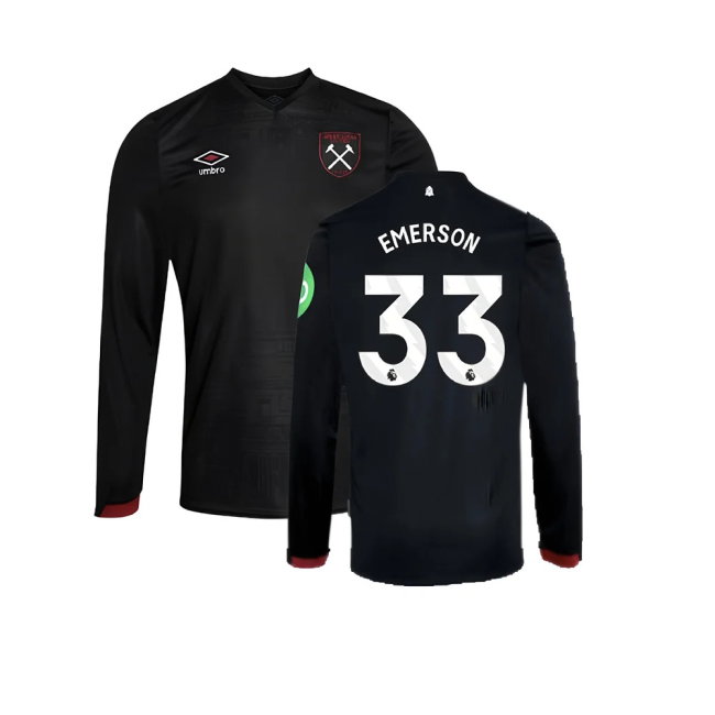 2024-2025 West Ham Long Sleeve Away Shirt (Kids) (Emerson 33)