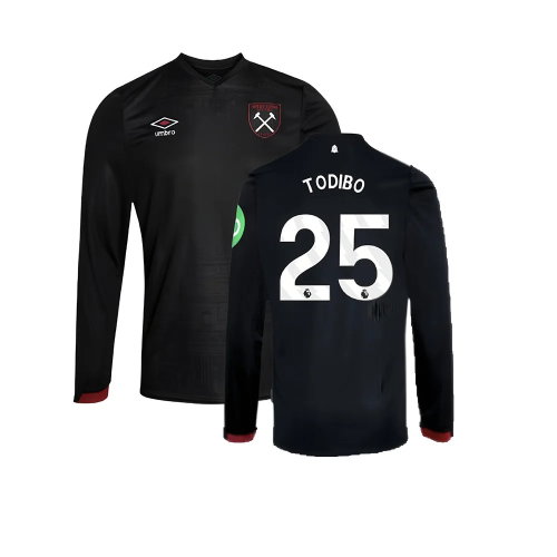 2024-2025 West Ham Long Sleeve Away Shirt (Kids) (Todibo 25)